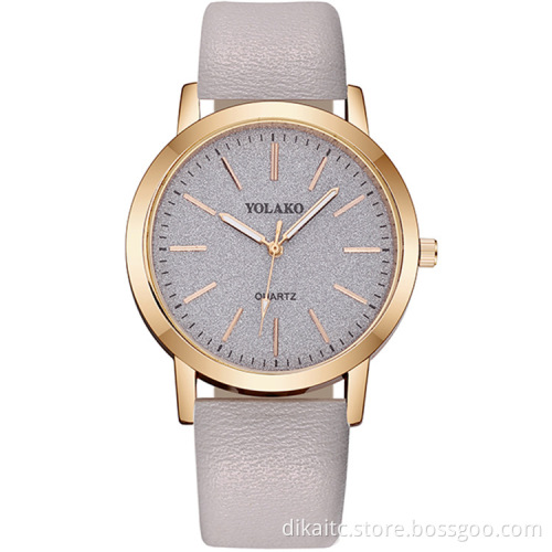 YOLAKO Hot Sale Brand Women's Watches Fashion Leather Strap Retro Quartz Watch for Ladies Charm Casual Funny Wristwatch Female